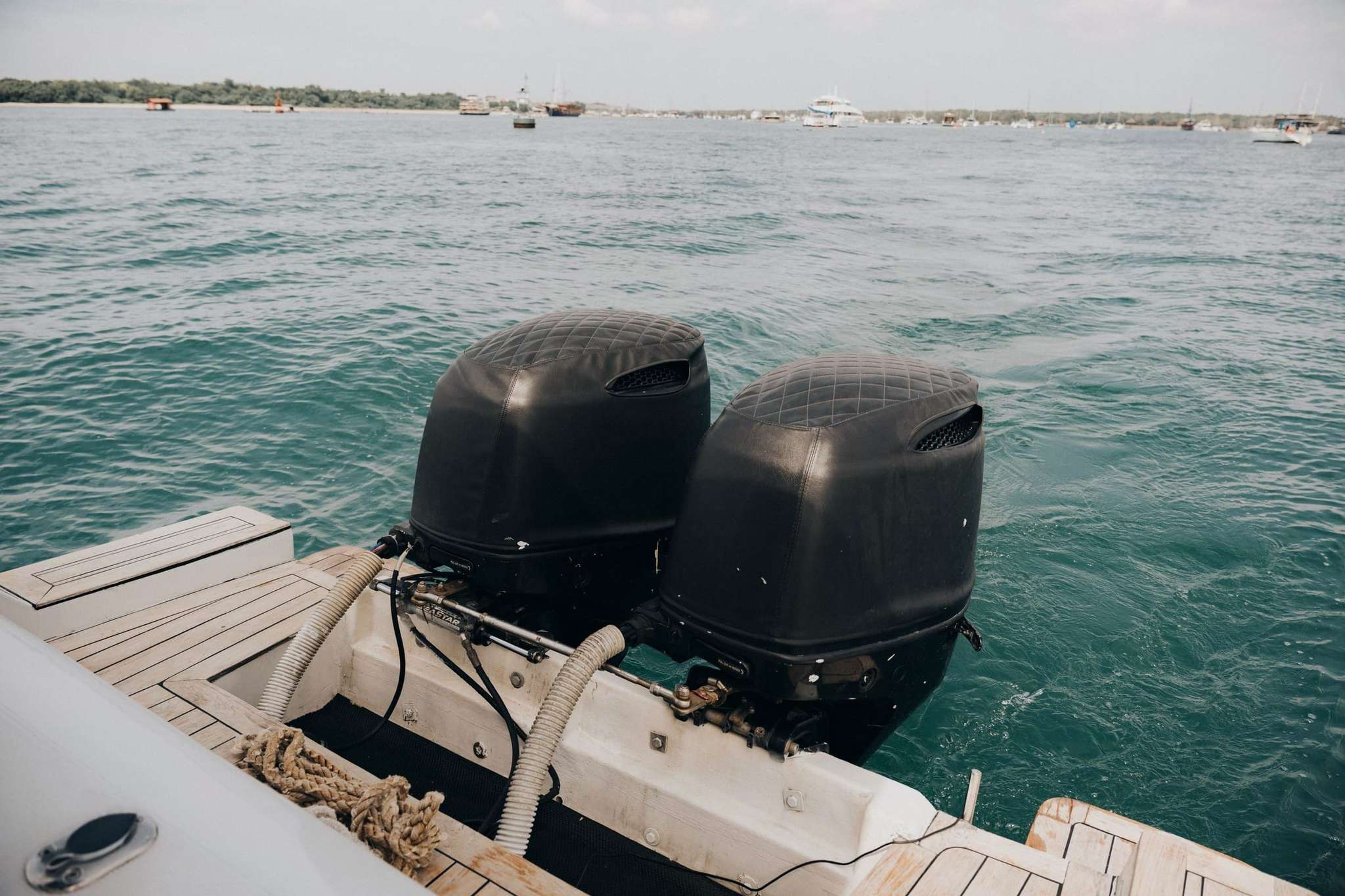 Twin 250 HP engines of Freedom Yacht